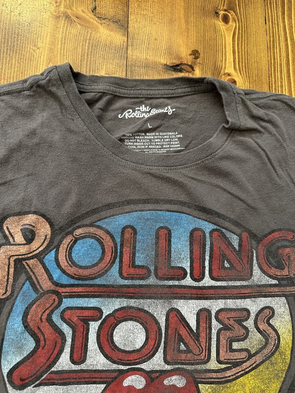 The Rolling Stones Graphic Tee Large Gray Rock Band Tour Tee Tongue Logo T-shirt